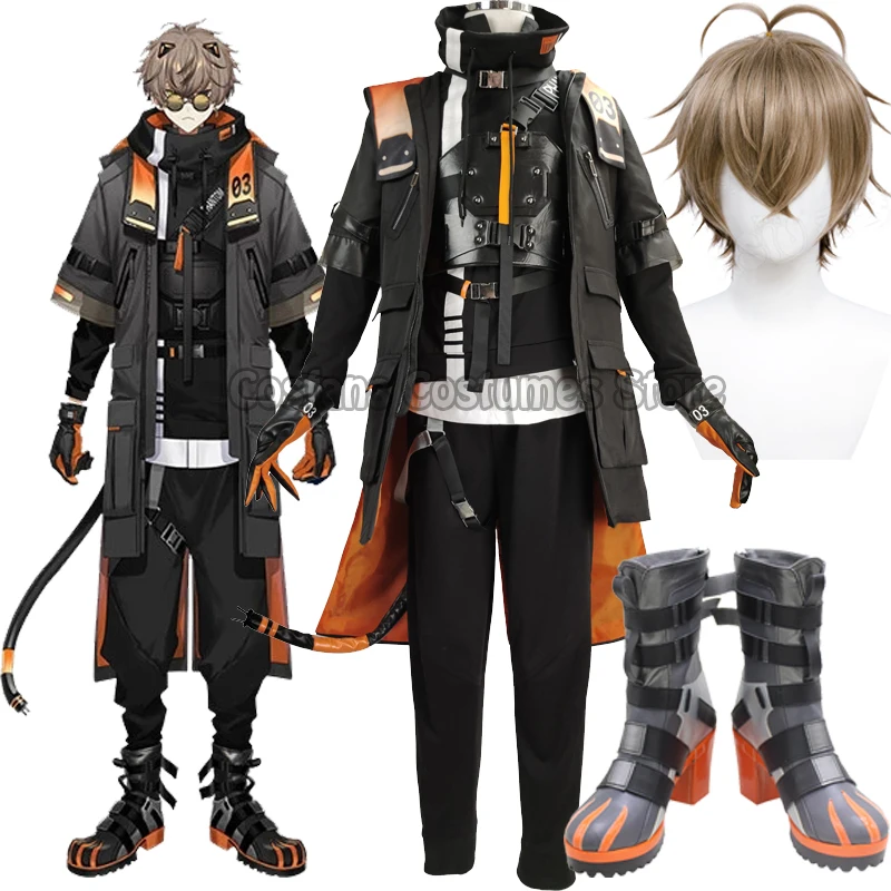 Vtuber NIJISANJI Nocytx Alban Knox Game Suit Gorgeous Handsome Uniform Cosplay Costume Boots Wig Halloween Party Outfit