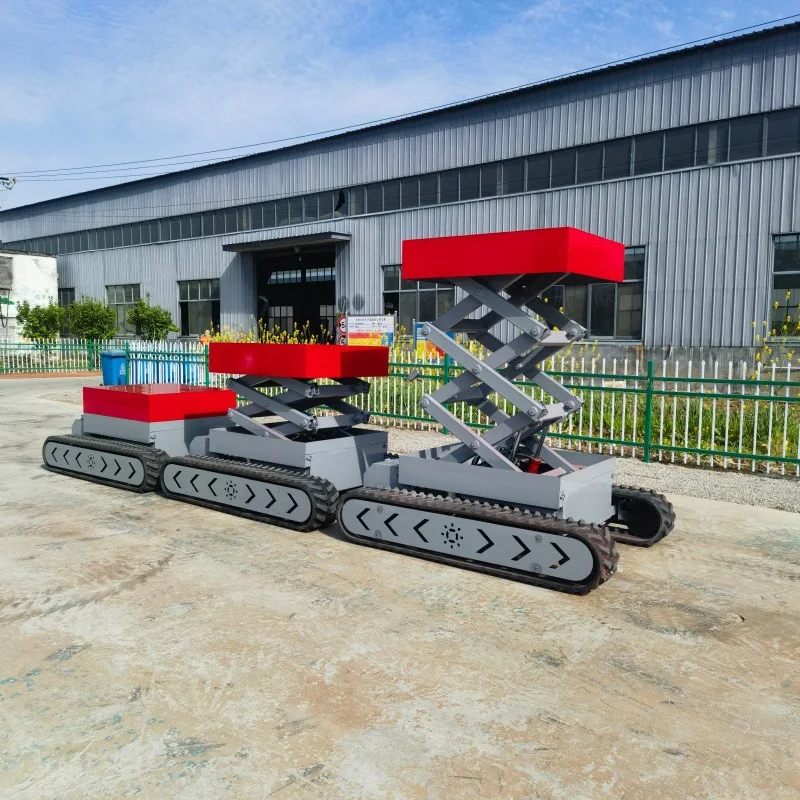 All-terrain tracked lifting chassis, ship loading and unloading, hydraulic lifting, dock transfer, remote control lifting platfo
