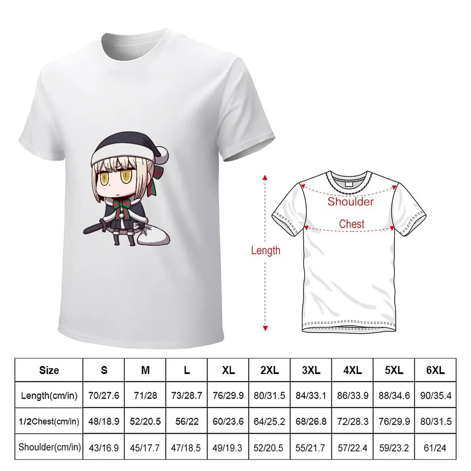 Artoria Pendragon (Santa Alter) T-shirt graphics oversizeds quick-drying mens white t shirts