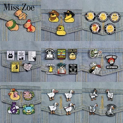 2-6 pcs/set Animal Series Enamel Pins Cowboy Duck Cute Black Cat Brooches Lapel Badges Jewelry Gift for Friends