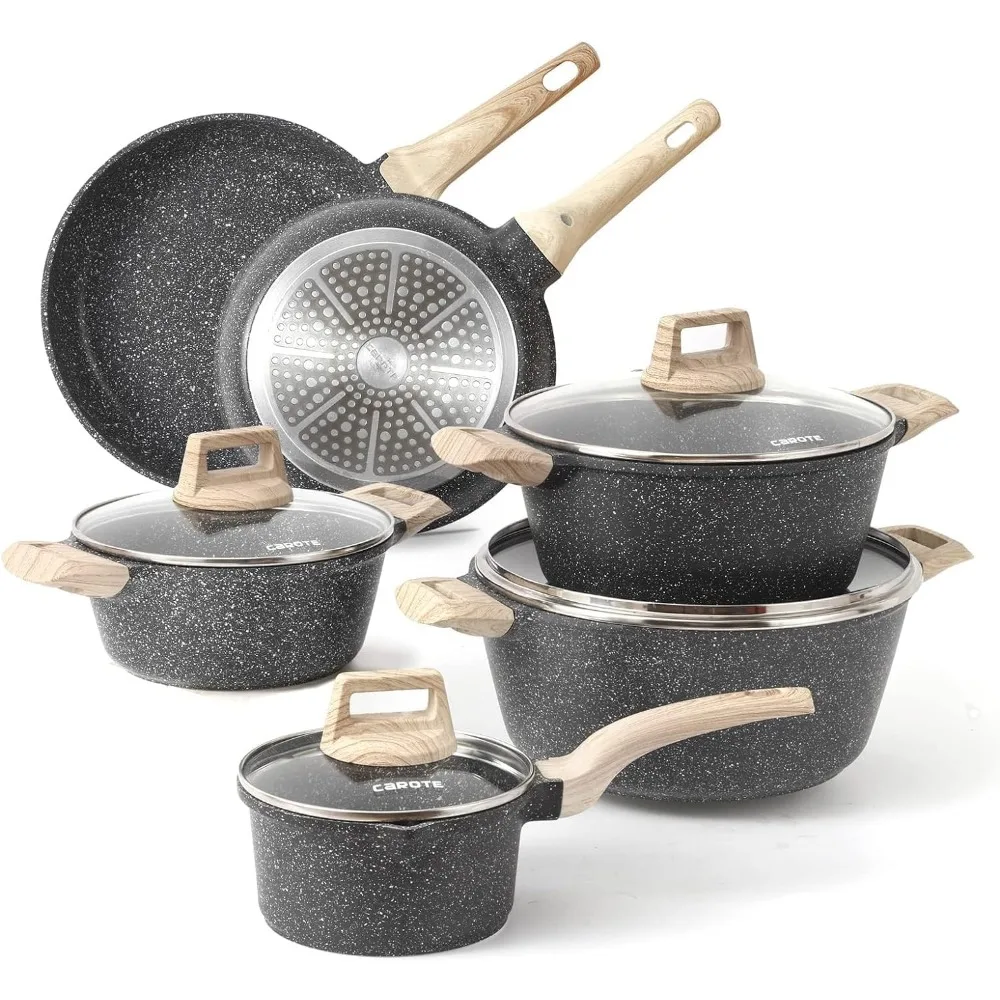 

Nonstick Granite Cookware Sets 10 Pcs Stone Cookware Set,non stick frying pan set , pots and pans set