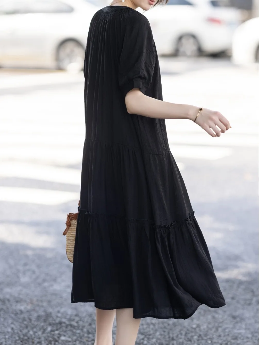 Hebe Sle Bla Bubble Sve Dr Vrouwen Zomer Ele Losse Afslanken Rechte Buis Lange Rok A-lijn ort Sve ronde Ne