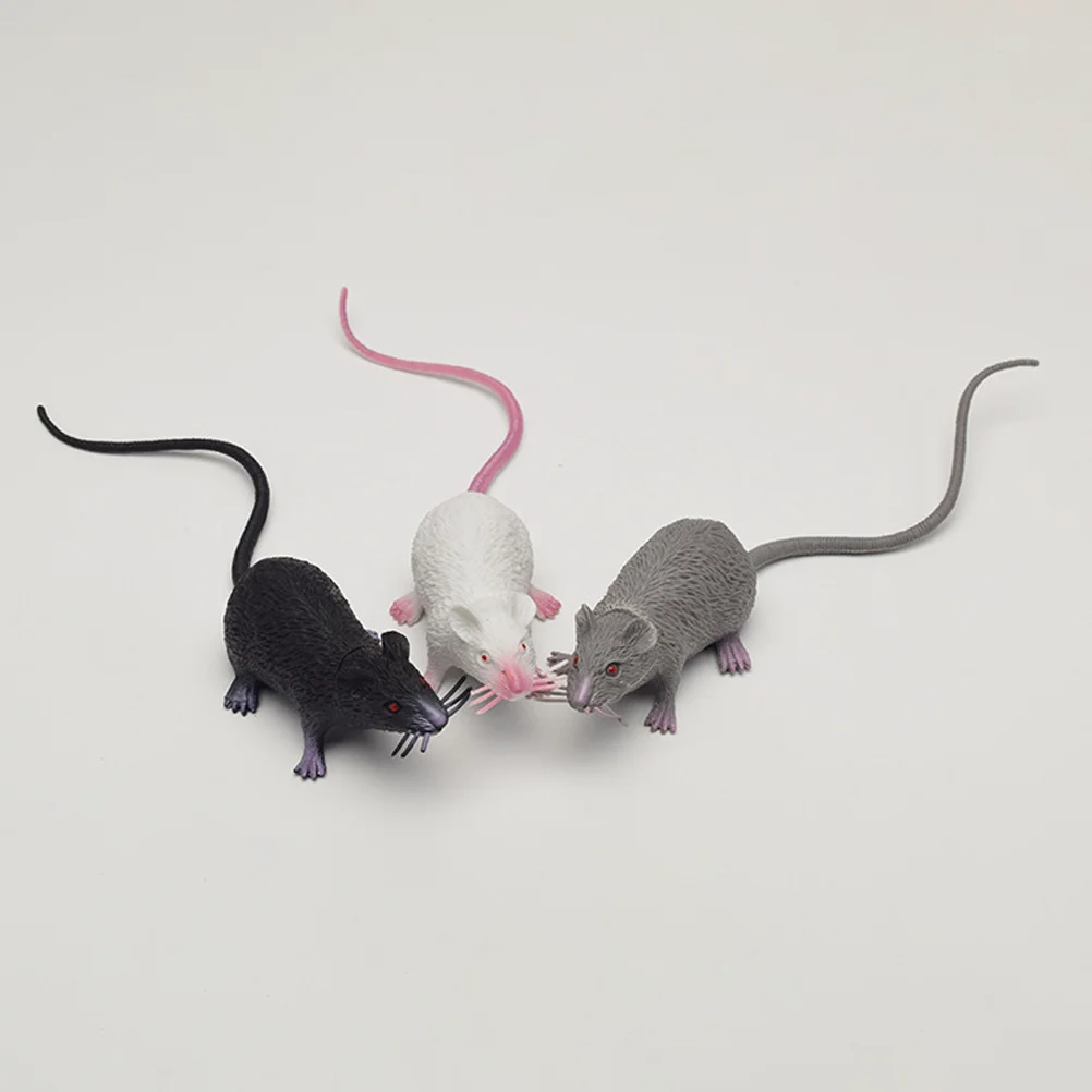 Décorations d'Halloween en PVC pour enfants, simulation de souris, faux animal de compagnie, jouet de fête de rats, jouets d'intérieur, intéressant, drôle, réaliste, enfant, 6 pièces