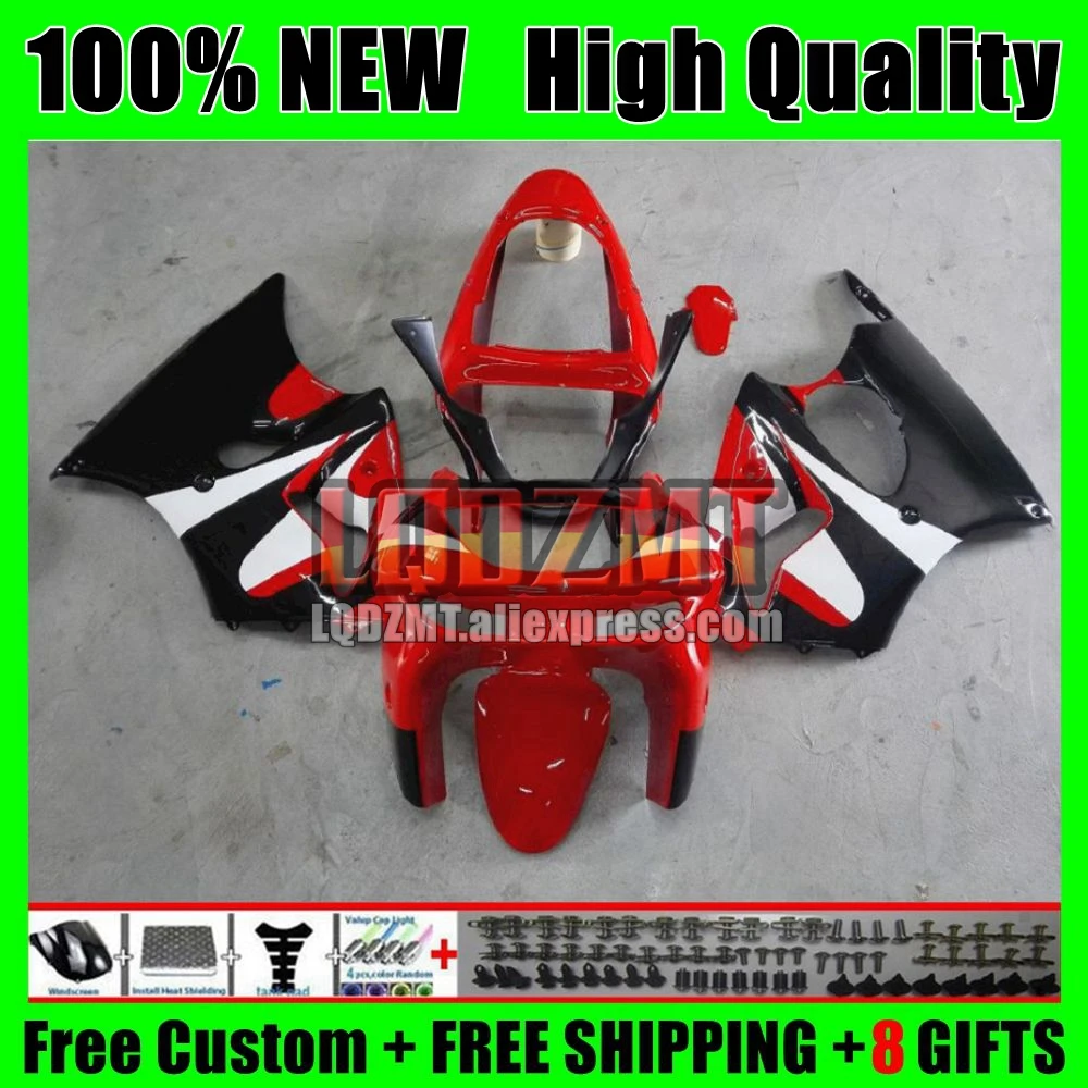 Body For KAWASAKI NINJA 600CC ZX600 ZX636 42No.13 ZX Red black 636 6 R 600 CC ZX 6R ZX-636 ZX-6R ZX6R 98 99 1998 1999 Fairing