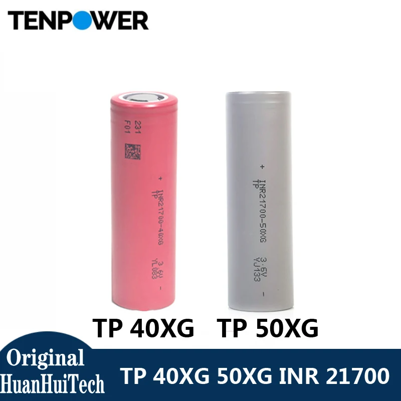 

Оригинальные литий-ионные аккумуляторы Tenpower TP 40XG CDR 45A 4000 мАч, 50XG CDR 90A 5000 мАч, INR 21700 3.6V с длительным сроком службы для электроинструментов