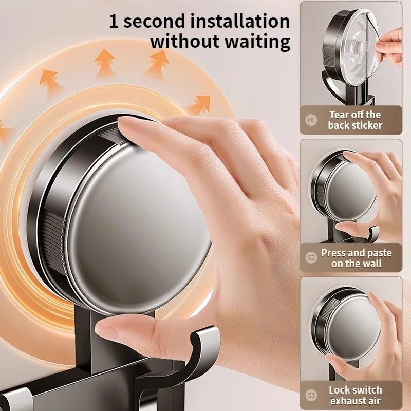 لاصق الباب الخلفي شماعات الملابس لا الحفر قوي شفط كأس هوك الحمام خزانة غرفة النوم خطاف تعليق المعاطف المنزلية الأساسية #3