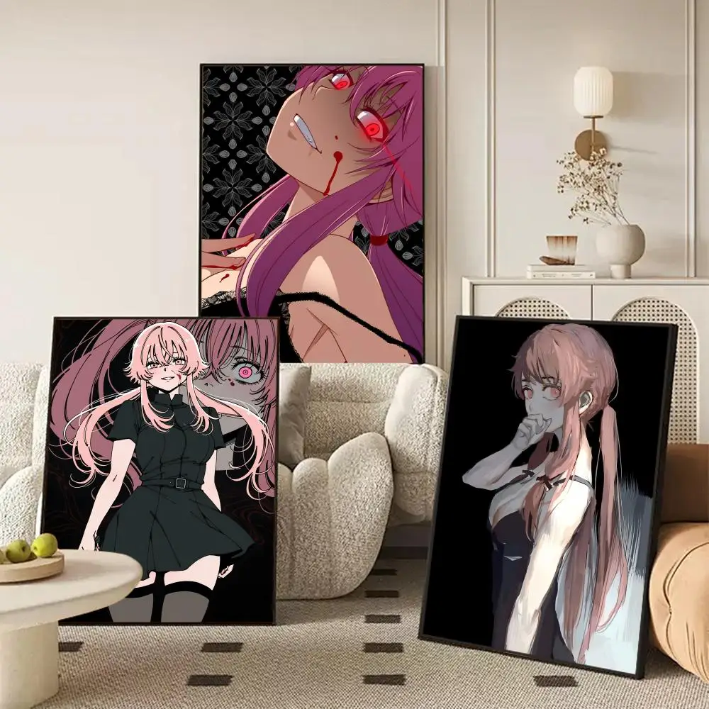 Anime G-Gasai Yuno Painting Calligraphy Frameless Canvas Poster Wall Art Perfect For Hallway Home Decoration Holiday Gifts