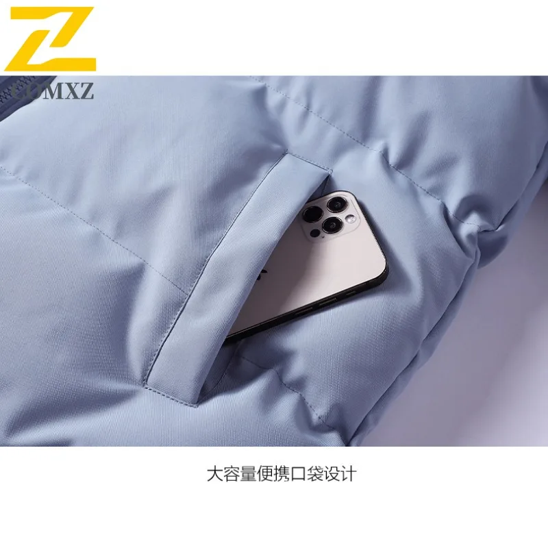 COMXZ 2025 Mens Winter Reversible Fleece Lined Thick Stand Collar Cotton Jacket Unisex Double Face Warm Coat for Couples