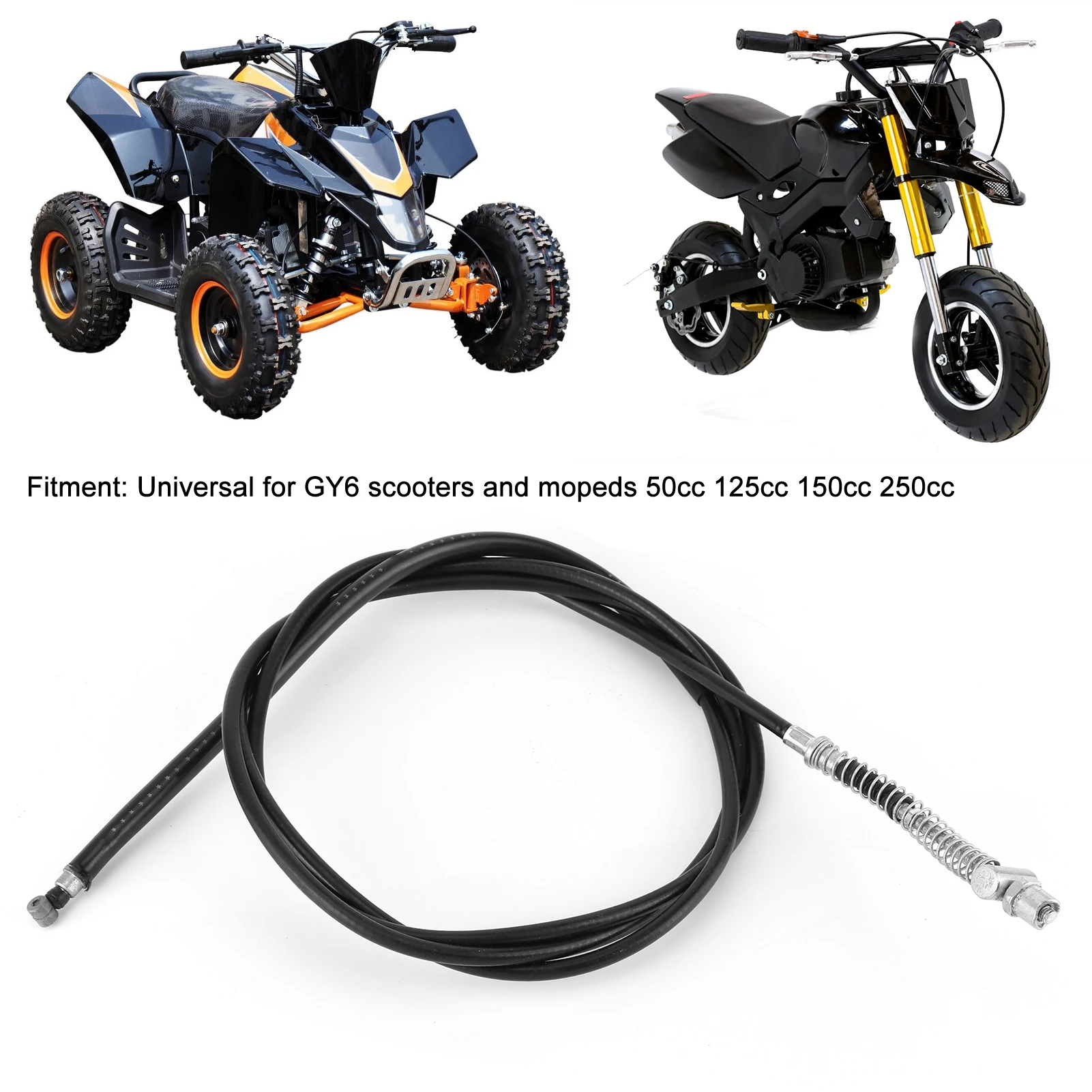 ATV Brake Cable Brake Wire Line  Rear Drum Brake Cable 75.6in Fit for GY6 Chinese Scooter Mopeds 50cc 125cc 150cc 250cc