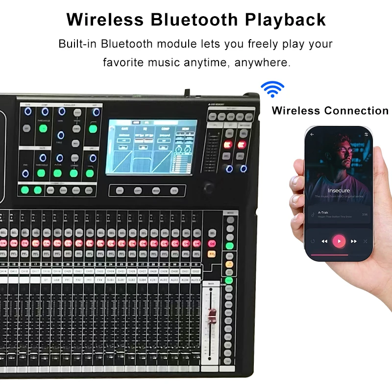Touchscreen Stage Recording Mixers Audioconsole Geluidssysteem DJ Controller Professionele 32-kanaals digitale mixer