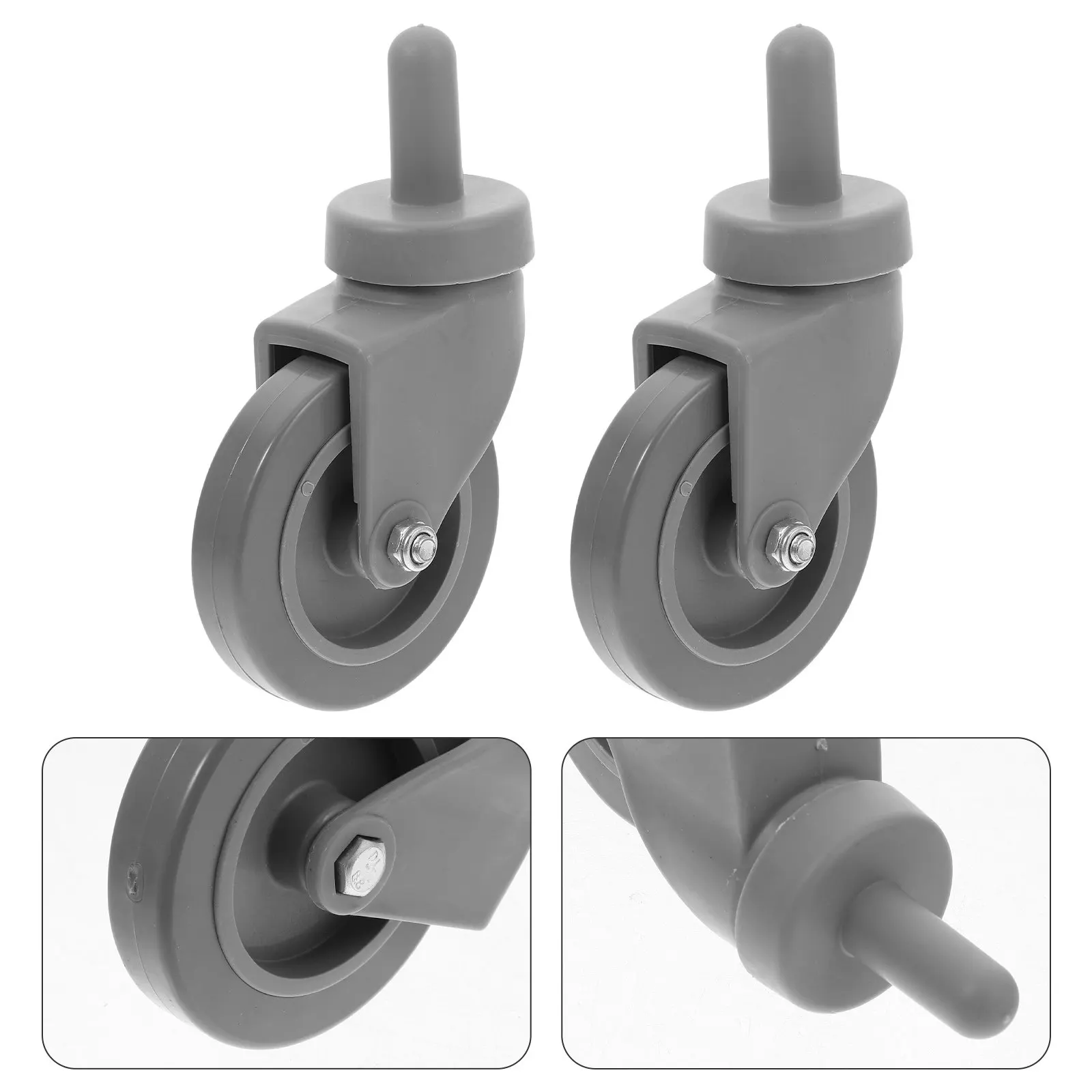

4pcs Mop Bucket Accessories Heavy Duty Dolly Wheels Caster Replacement Stainless Steel Spring Loaded Universal Fit Garbage Can