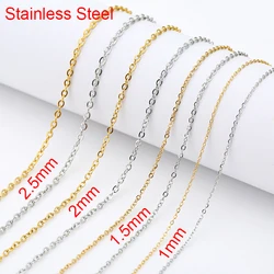 5meters Diameter 1 1.5 2 2.5 mm Stainless Steel Necklace Chains Bulk Link Bracelets Chains Lot for Diy Jewelry Supplies Findings