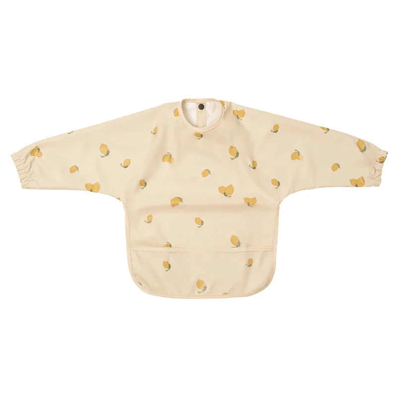 Säuglingsernährungslätzchen, wasserdicht, langärmelig, Kinderschürze mit Tasche, Kleinkind-Spucktuch, für Jungen und Mädchen, schmutzabweisender Kunstkittel, Babyartikel – Detail 11