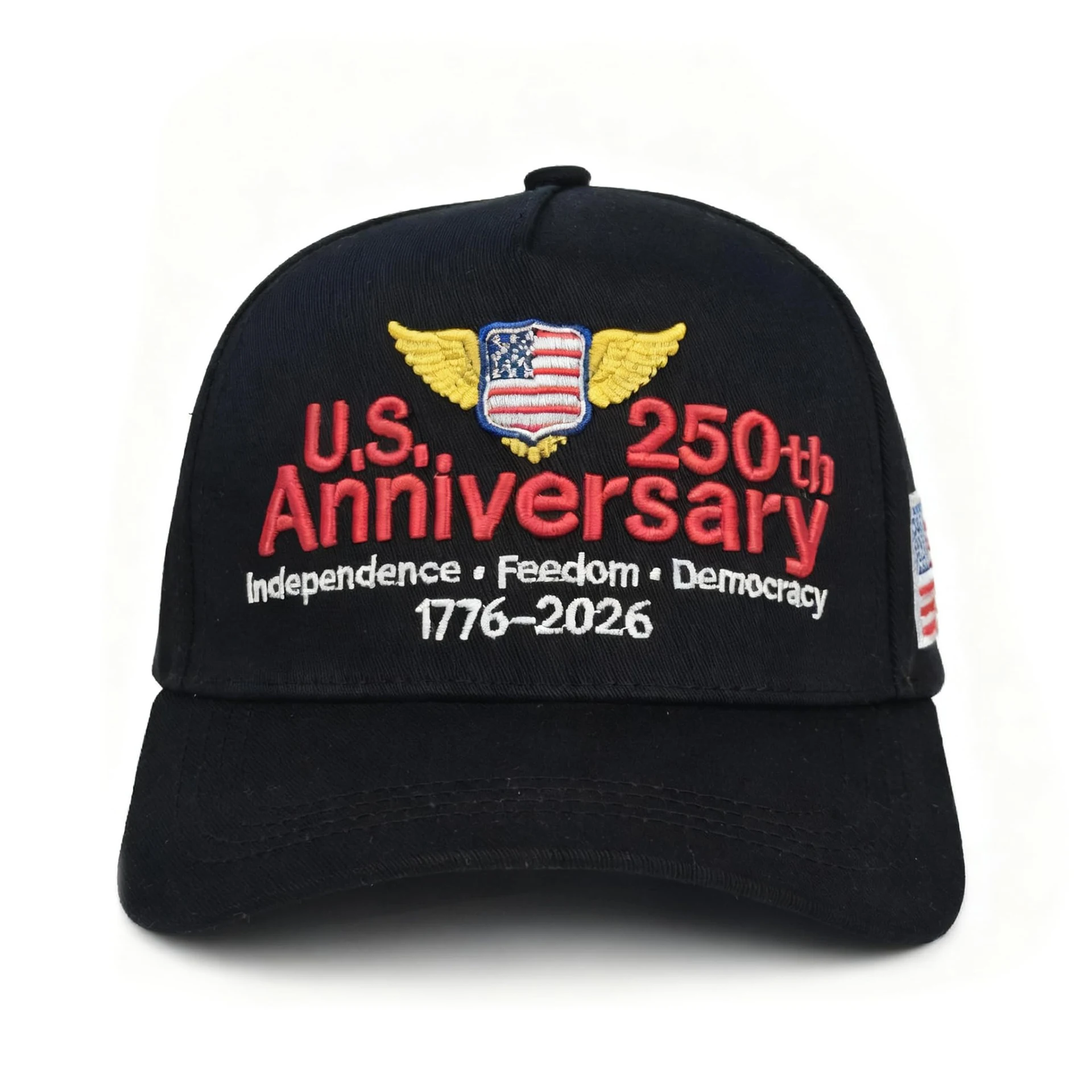 

US 250th Anniversary Baseball Cap Embroidered Patriotic Hat Adjustable Unisex Dad Cap Independence Freedom Democracy 1776–2026