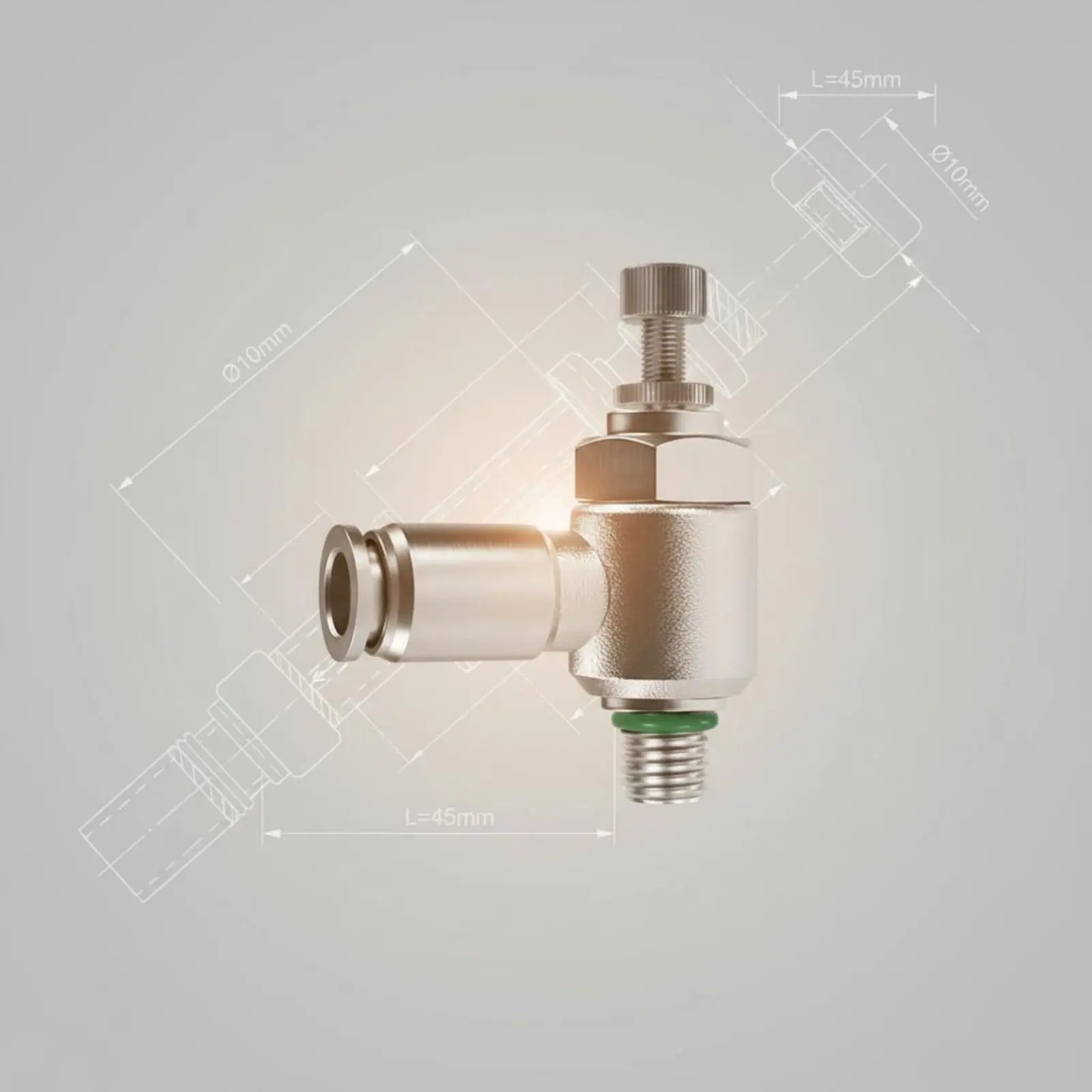 

Push to Connect Gas-Flow Adjuster Control Fitting Air-Powered Speed Controller Air Air Circuit Speed Controller NBR Sealing