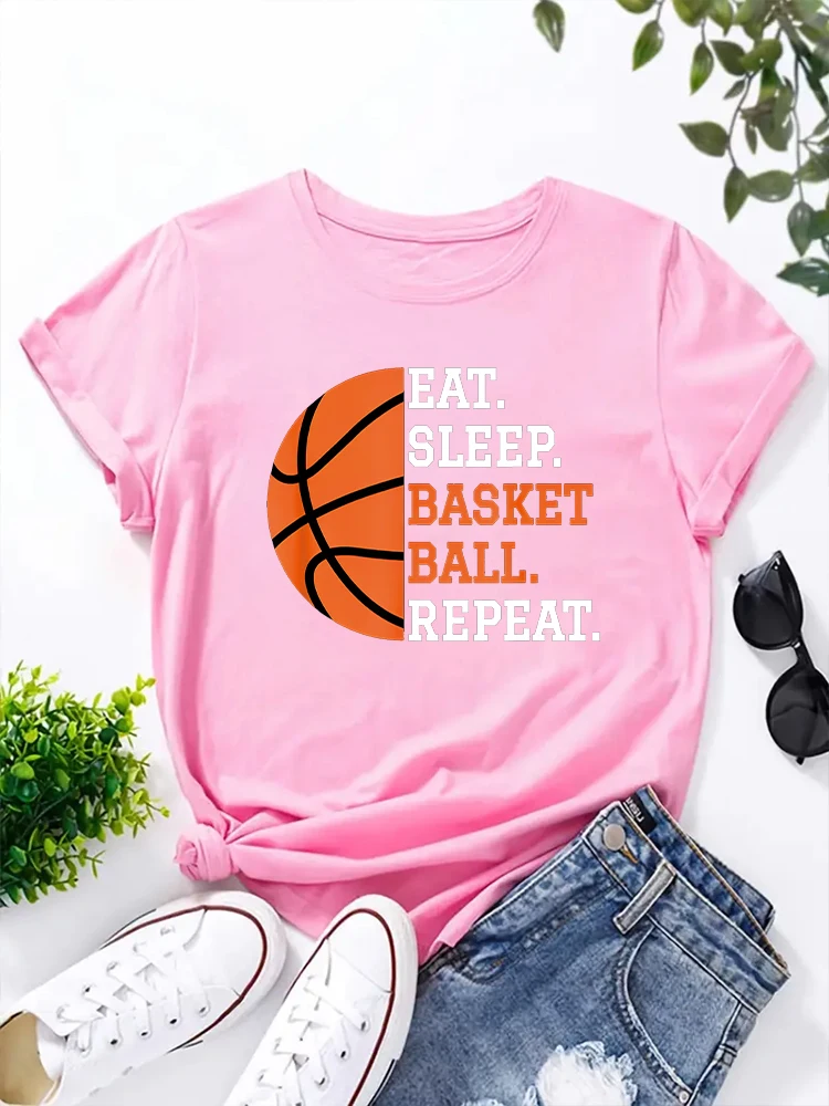 Creative design basketball graphic t-shirt women\'s top summer round neck short sleeved fashionable Harajuku y2k T-shirt