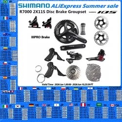 Shimano 105 R7000 2x11s Groupset IIIPRO Brake Mechanical Disc Brake R7100 Crankset Cassette Derailleur Road Bike Bicycle Group