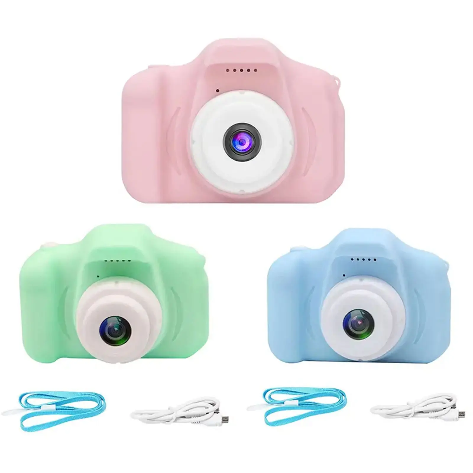 1080P Kids Digital Camera, Color Toy Kids Rechargeable Camera With 2 Inch Screen 8MP with32GB Card