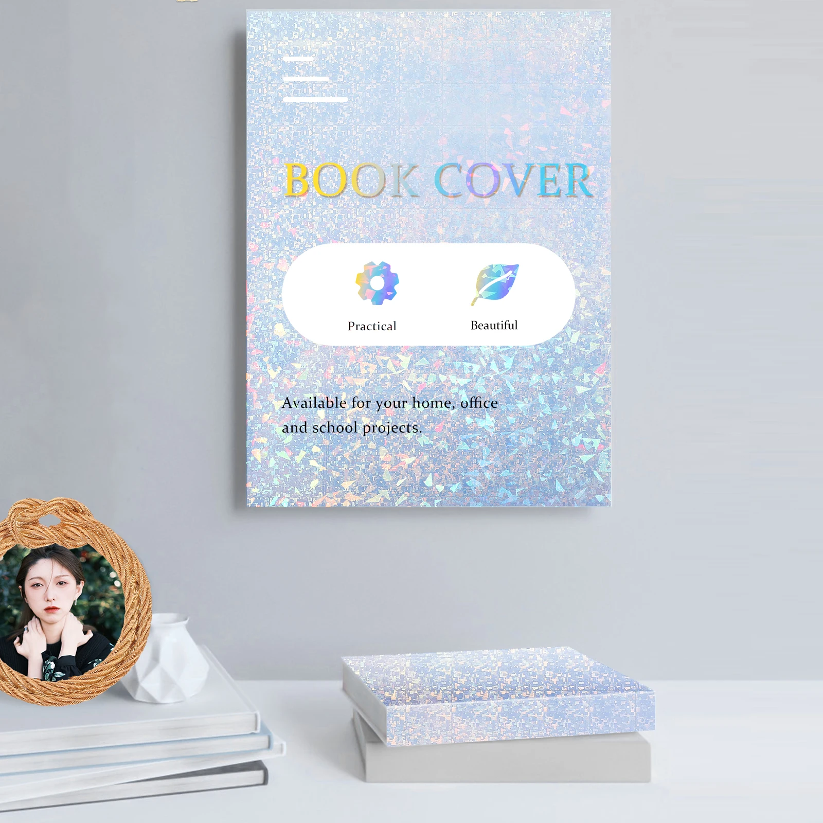 10 Sheets Print Ready Sticker Paper Adhesive Holographic Vinyl for Signs Product Labels Decorative Displays Office