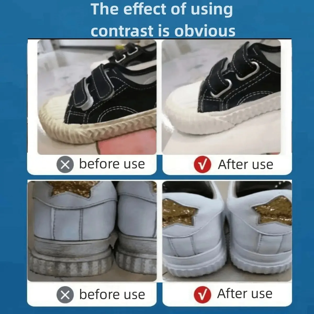 Multi-Functional White Shoe Cleaner, Whitening, Stain & Yellowing Removal, Waterless Cleaning, Suitable For Leather