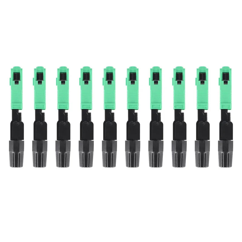 A53Q-50Pcs Sc/Apc Fiber Optic Connector Embedded Single Mode Component Fiber Optic Quick Connector-Black + Green