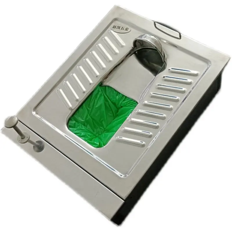 

Stainless steel water-free flushing packing squatting toilet mechanical foot stepping packing toilet waterless toilet movement