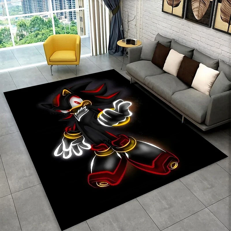 HD Retro Game S-Sonic Cartoon Non-Slip Area Rug for Living Room Bedroom Playroom,Decorative Carpet Floor Mat Home Decor Holiday