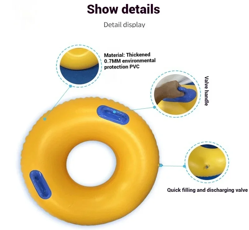 Anillo inflable del esquí acuático de la balsa del parque acuático del conductor del PVC 1 de las nuevas innovaciones al por mayor con la manija