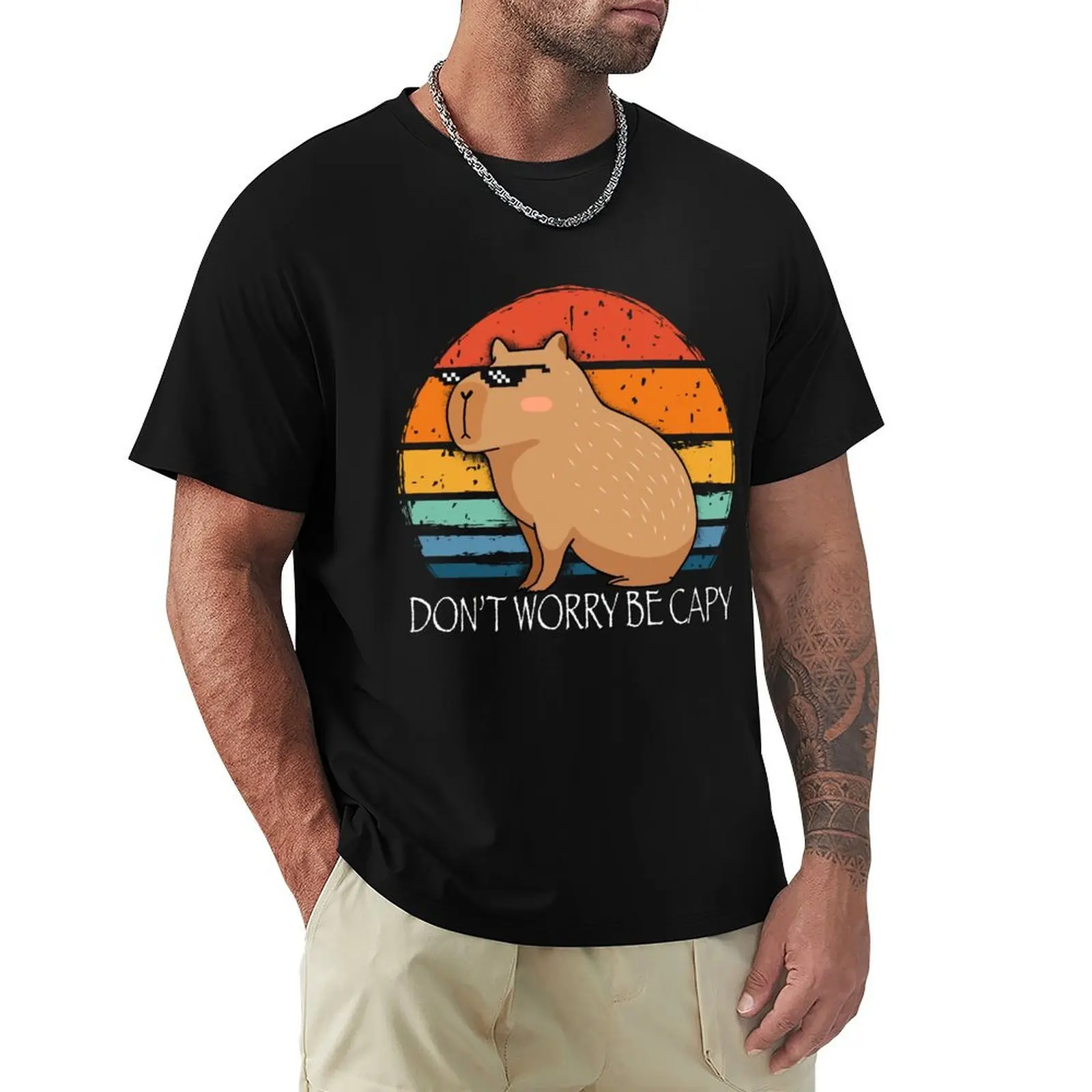 Capybara Dont Worry Be Capy Funny Rodent T-Shirt Cool Feeling Summer Tee Shirt
