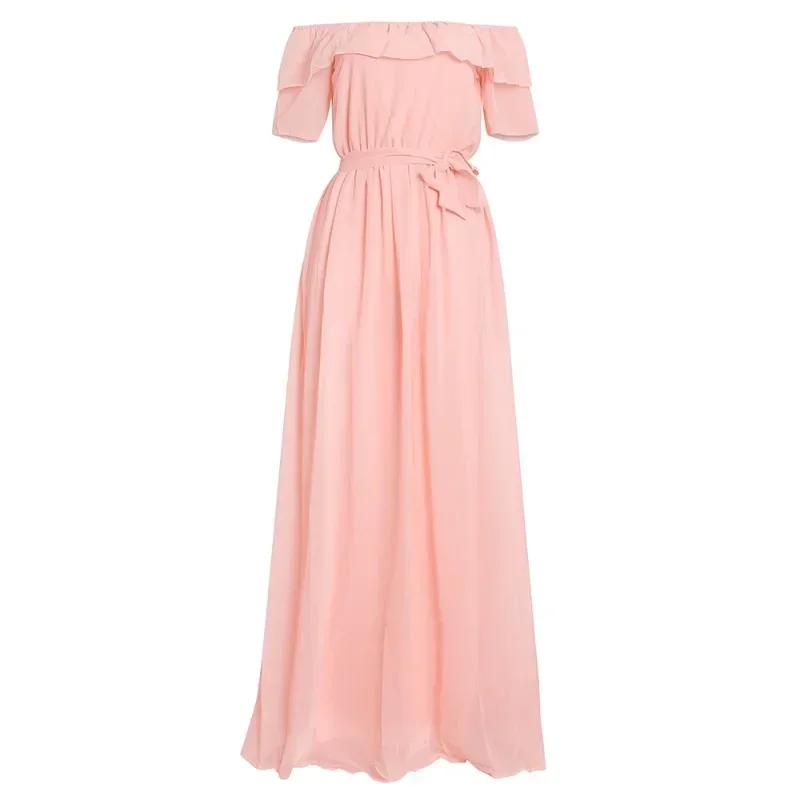 African Dresses Women 2025 Summer Fashion Off Shoulder Wedding Party Gown Kaftan Maxi Long Dress Elegant Ladies Africa Clothing image 2