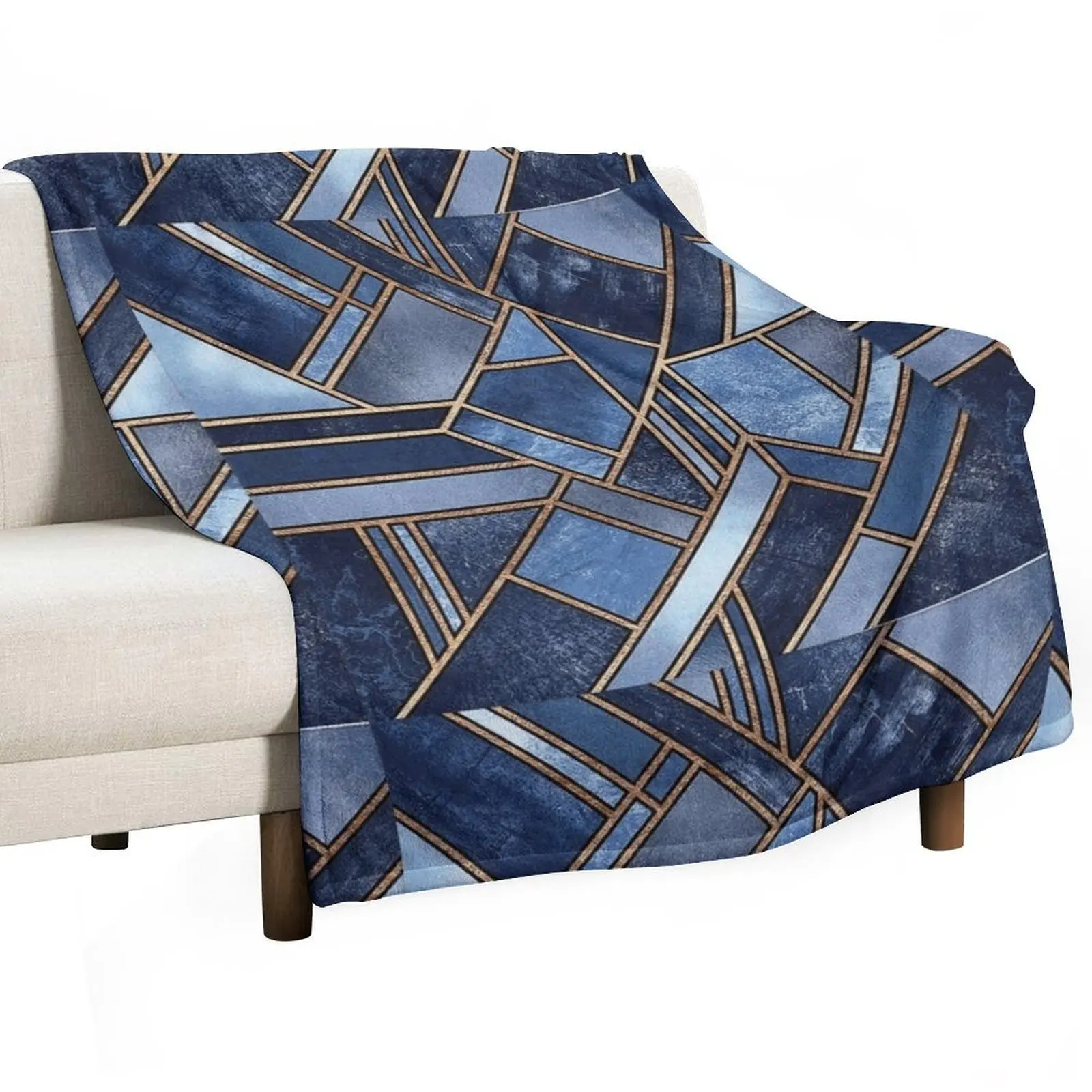 Navy Stone Throw Blanket Cute funny gift Plaid Multi-Purpose Comforter For Sofa Thin Blankets