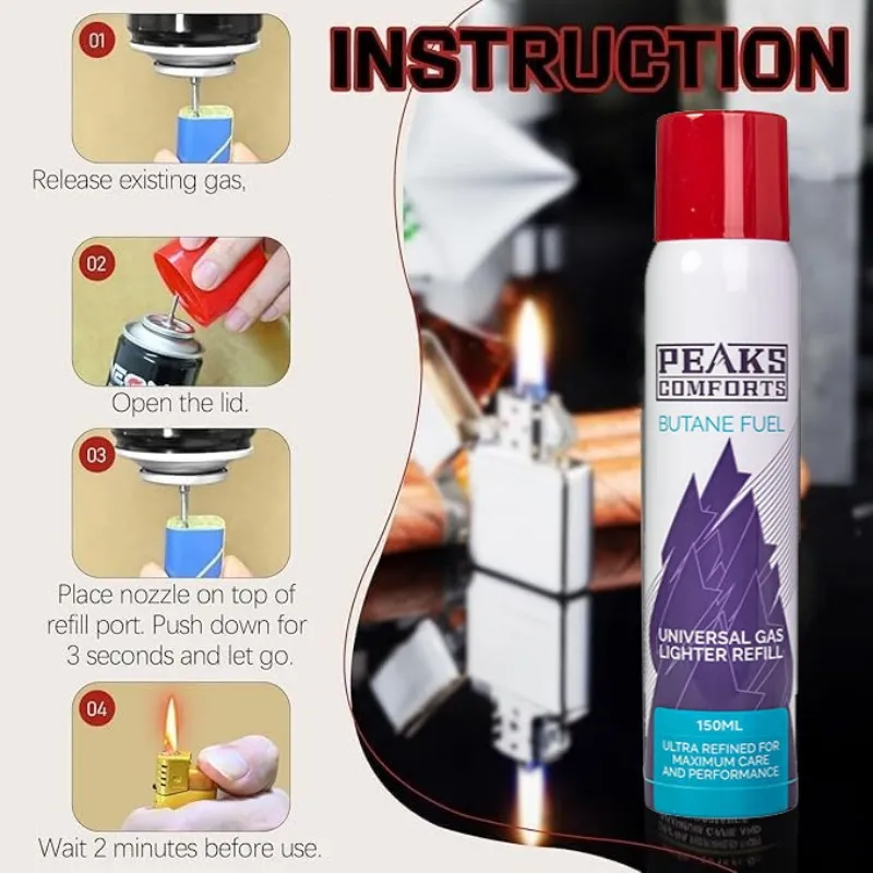 علب استبدال وقود البيوتان الممتازة لإعادة تعبئة السوائل 150 مل/علب، بدون بطارية #5
