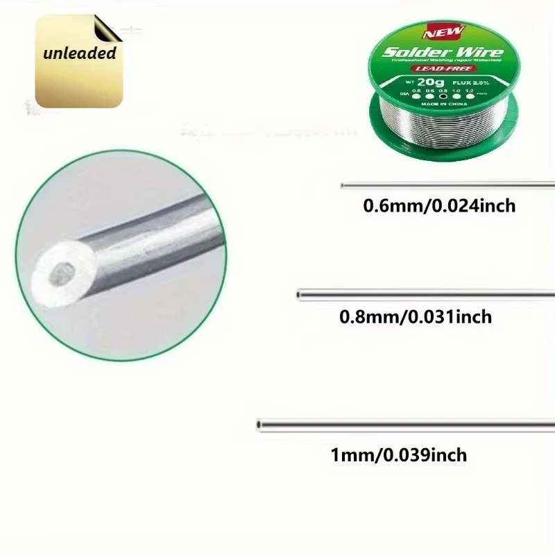 20 جرام لحام عالي الجودة خالي من الرصاص مع سلك لحام أساسي من الصنوبري، تدفق عالي النقاء SN99.3CU0.7، مناسب لمواد اللحام المعدني #5