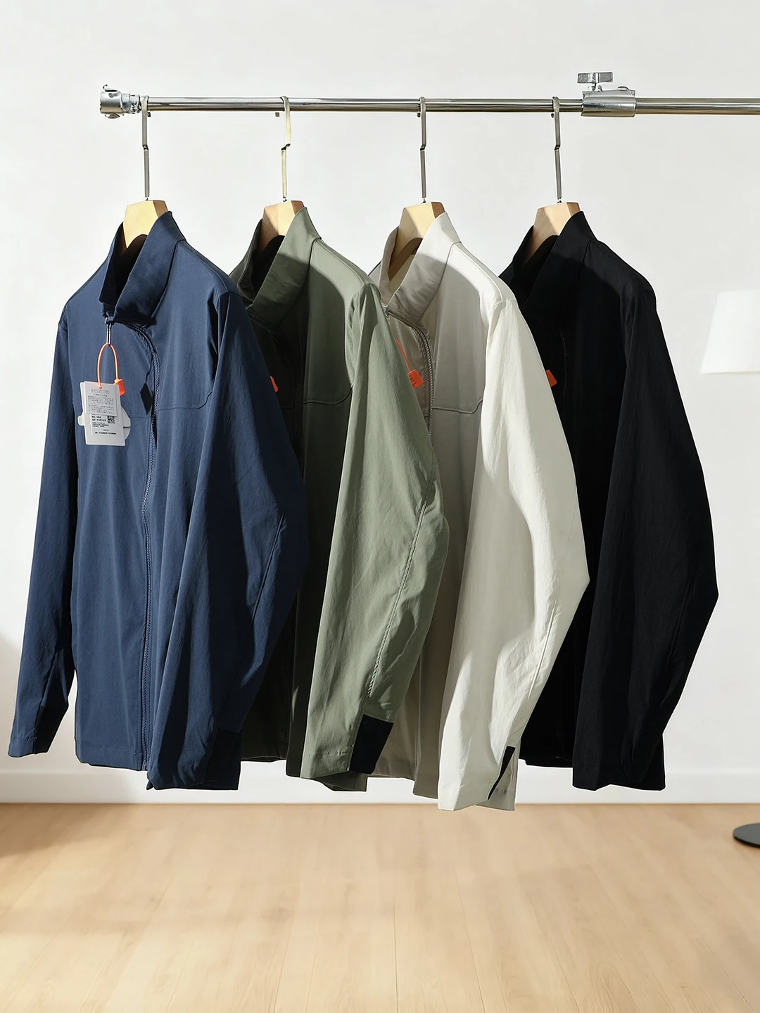 

Outdoor Men's Stand Collar Sport Jaet New Autumn Windproof Water Repellent High Elastic Breathable Polyester Nylon Spandex