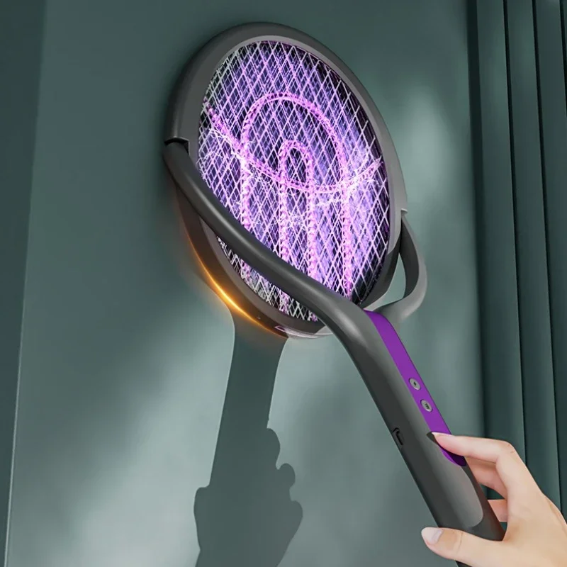 90 Degree Rotatable Telescopic Electric Swatters Extended Handle Fly Mosquito Swatter Rechargeable