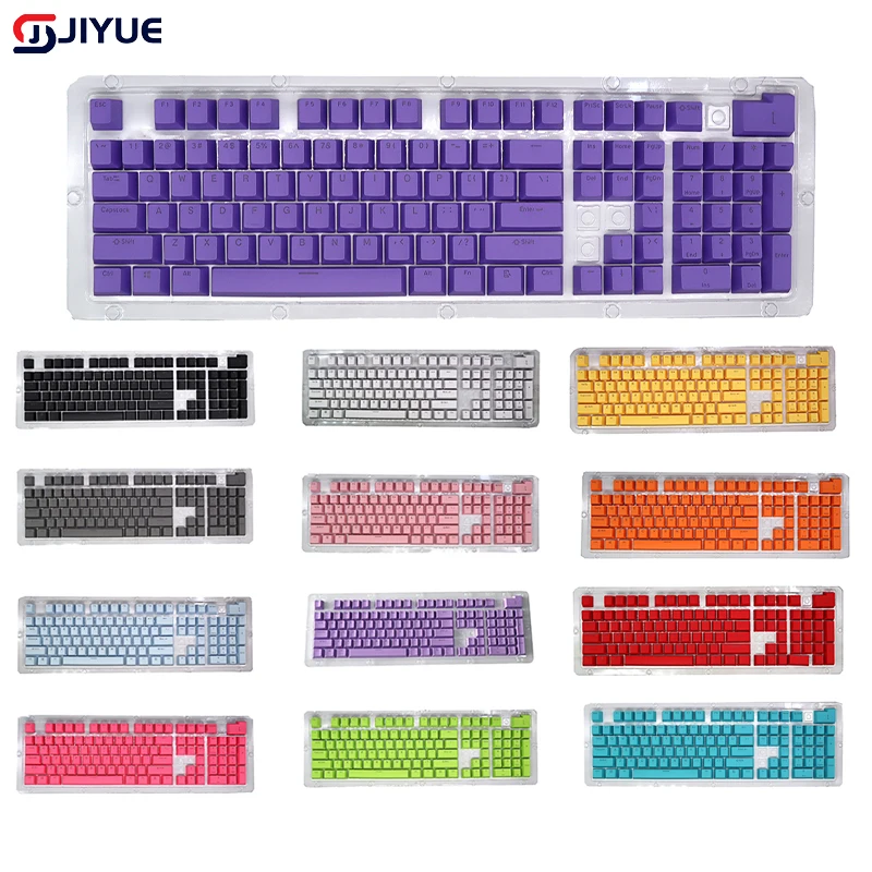 기계식 키보드용 PBT/ABS 반투명 키캡, OEM 프로필, 더블 샷 백라이트, 범용 교체 키캡 세트, 104 개