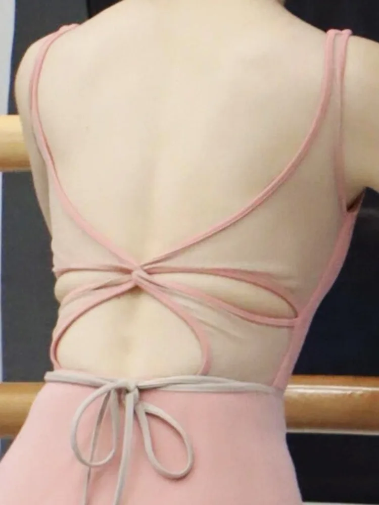 Solid Color Backless Sleeveless Ballet Dance Romper for Women, Slim Fit Bodysuit for Stage Performance and Daily Practice