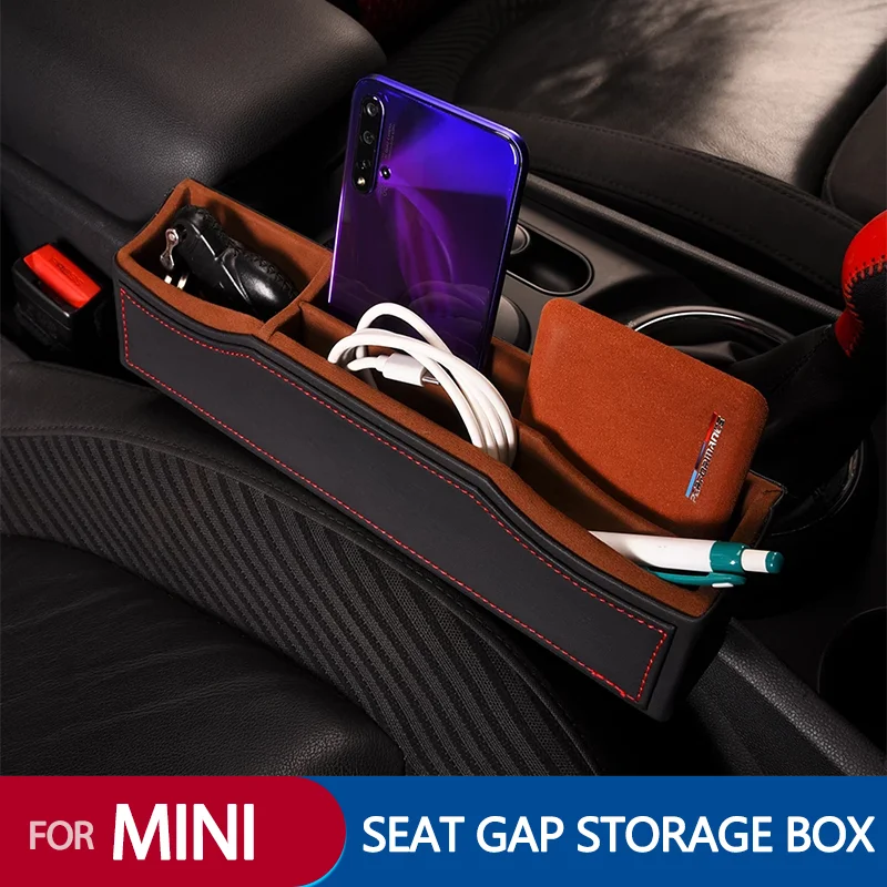 

For MINI Cooper Interior Accessories Wallet Phone Coins Cigarette Keys Cards Car Seat Gap Crevice Organizer Storage Box