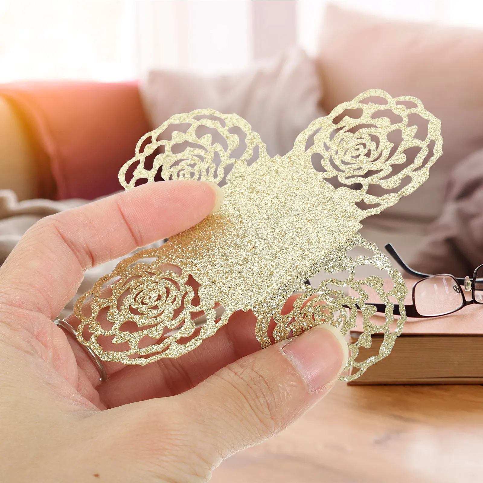 

50pcs Chocolate Tray Hollow Paper Wrappers Golden Cases Lightweight Compact Decorative Truffle Cups Party Supplies Dessert Baker