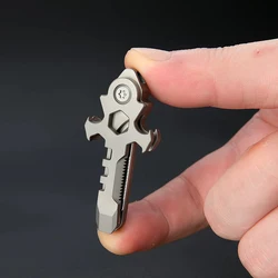 TC4 Titanium Alloy Multifunctional Key Tool Outdoor Portable EDC Cutting Tools Bottle Opener Pendant Buckle