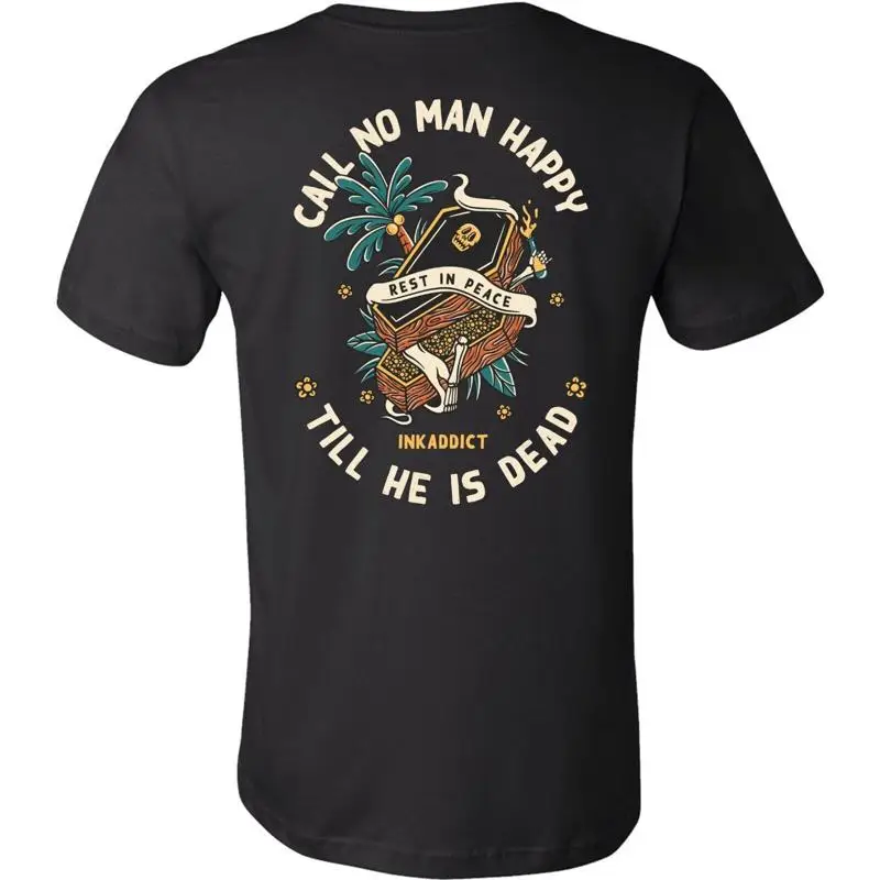 

NEW InkAddict UNISEX NO MAN HAPPY T Shirt BLACK SMALL 4XLARGE TATTOO LIMITED