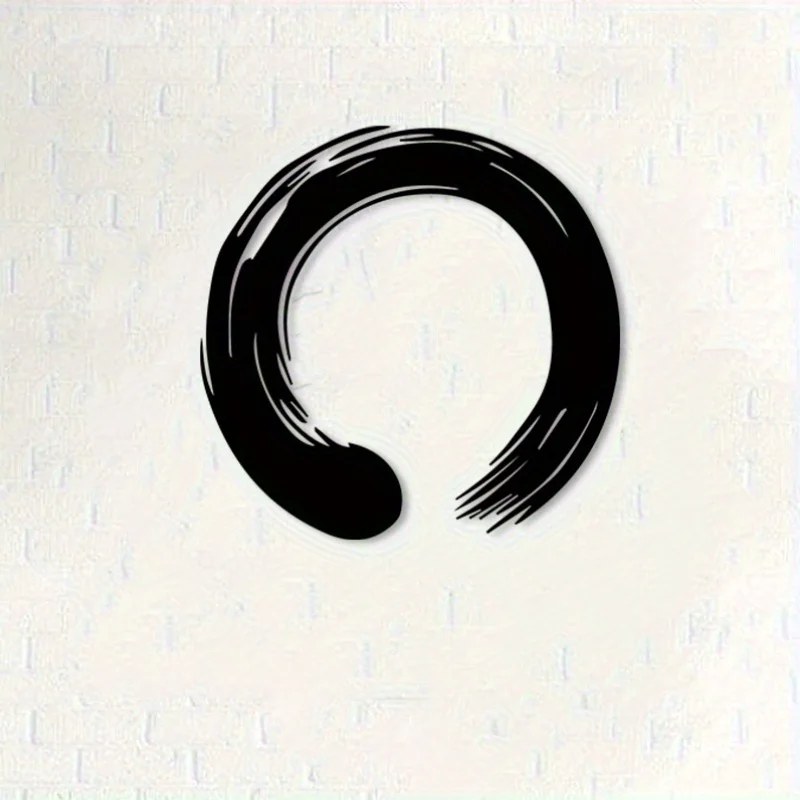 Brand Enso Metal Wall Art Zen Iron Mural Imperfect Perfection Brushstroke Decor for Dojo Japanese Culture Home Office Gift