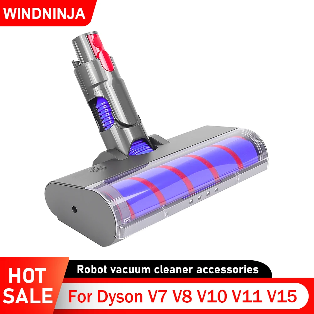 Cabezal limpiador Motorhead, cepillo para Dyson V7 V8 V10 V11 V15, cabezal limpiador de accionamiento directo, cabezal de rodillo barredor suave, cepillo para suelo
