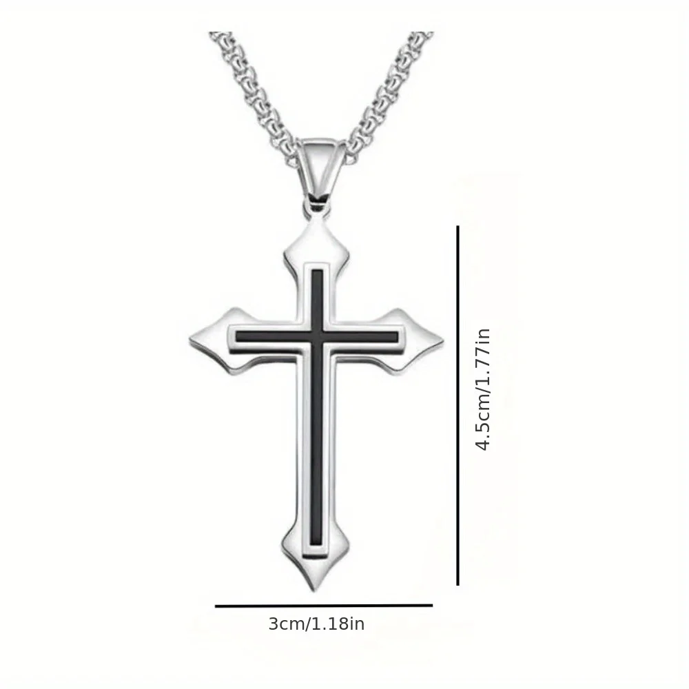 1pc Simple Fashion Stainless steel Cross Pendant Necklace