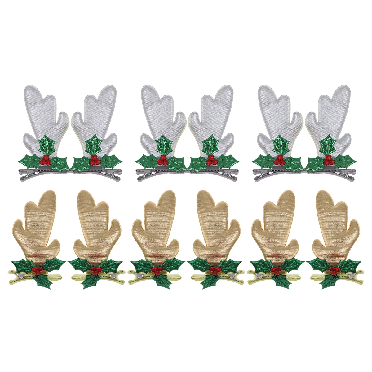 

3pcs Antlers Shape Hair Clips Festival Barrette Headwear Headdress Hair Decoration Silver Golden Daily Use Prom