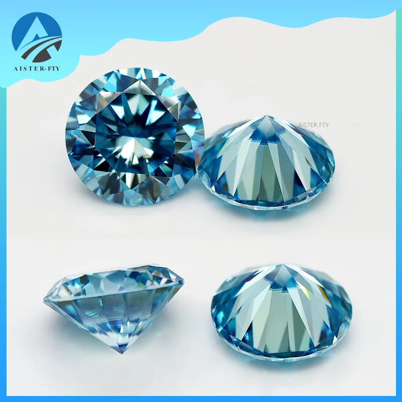 

Aquamairne Color Moissanite Diamond Moissanita Loose Gemstone Passed Diamond Tester VVS1 with GRA Report for Jewelry Making