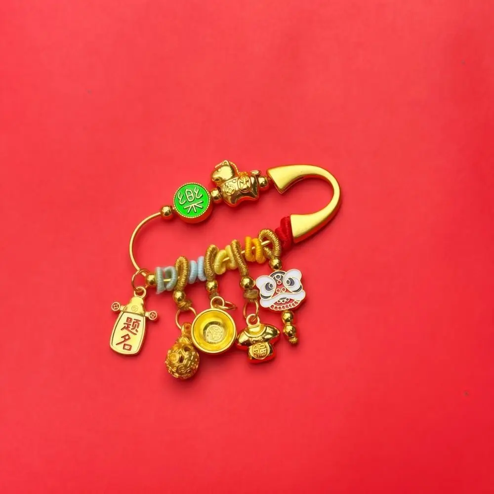 Horse Year Zodiac Horse Brooch Pendant Gold Color Best Wishes Lucky Pins Chinese Style Good Luck Guardian Brooch Pregnant Women