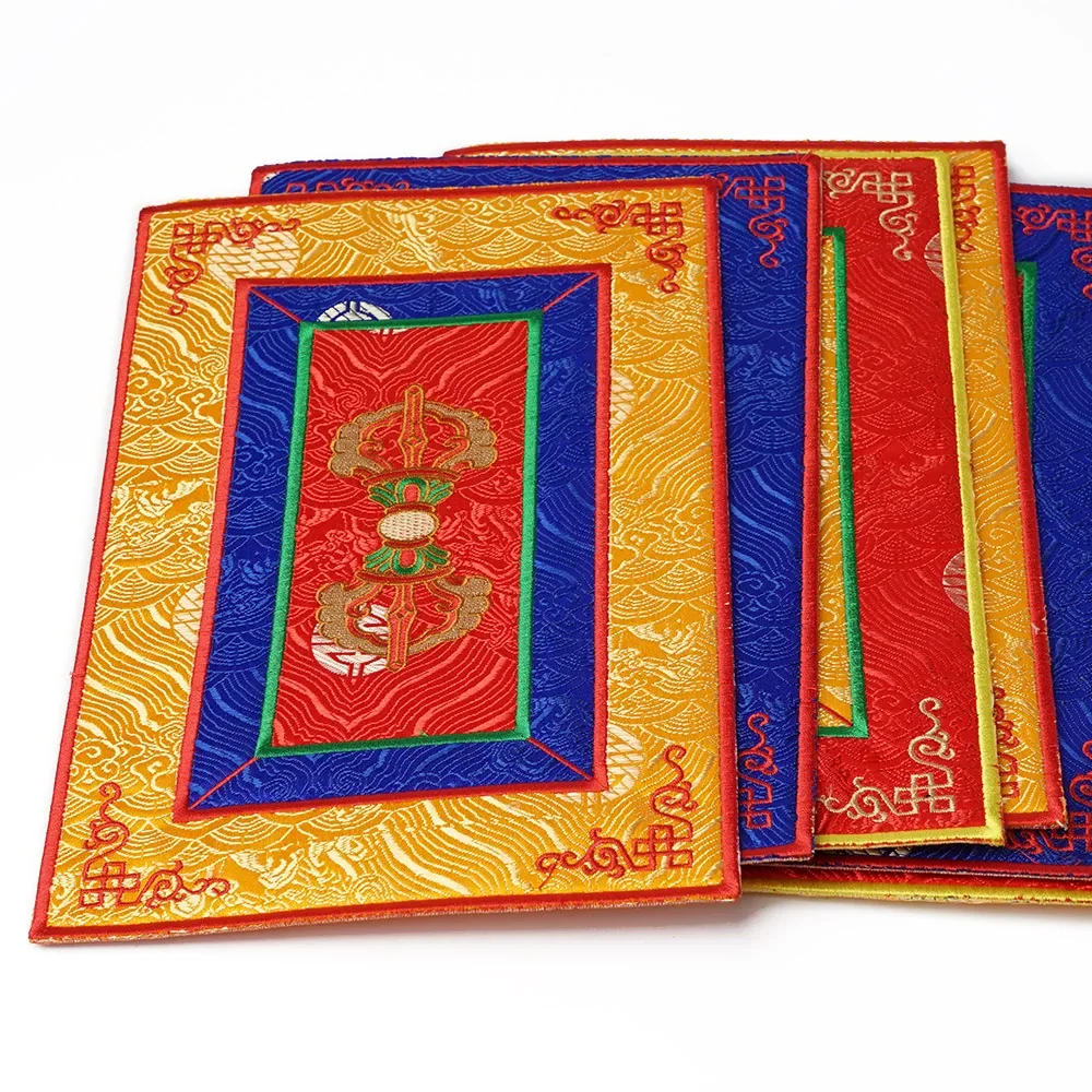 Tibetan Buddhist Tangka Woven Table Mat, Thermal Insulation, Non Slip, Embroidery, Home Decoration