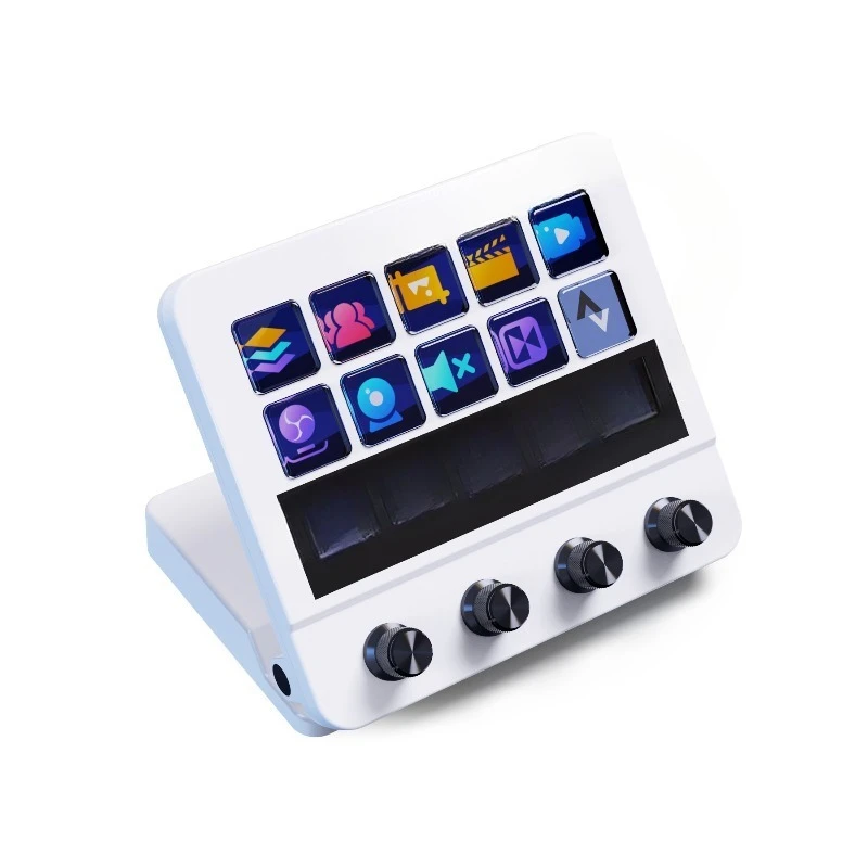 Visual live console with screen custom keypad with touch screen knob