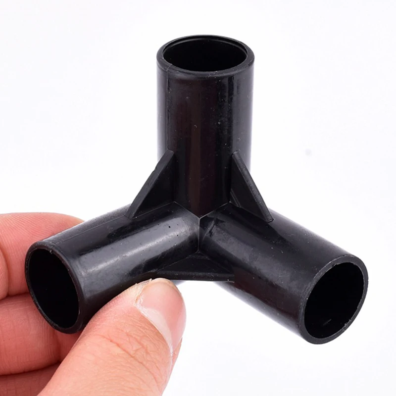 2~10Pcs 8~19mm Black PVC Tee Connector Garden Water Connector Tent Wardrobe Fixed Fittings DIY Hydroponic Frame Fittings Joint